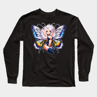 Moth Girl anime, cute giant monster kawaii anime tee Long Sleeve T-Shirt